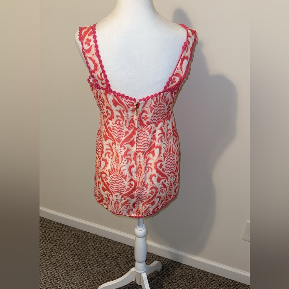 Kate Spade Look for the Silver Lining Pineapple Silk Top Size 8 - Picture 3 of 6